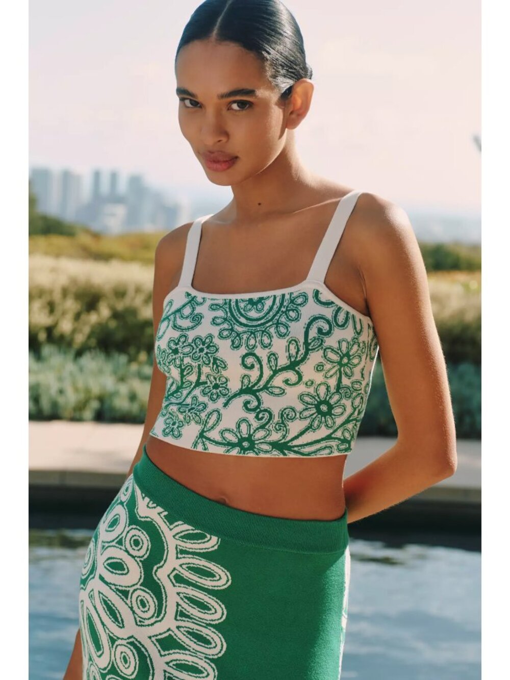NWT Anthropologie Celandine Knit Square Crop Tank Top XL